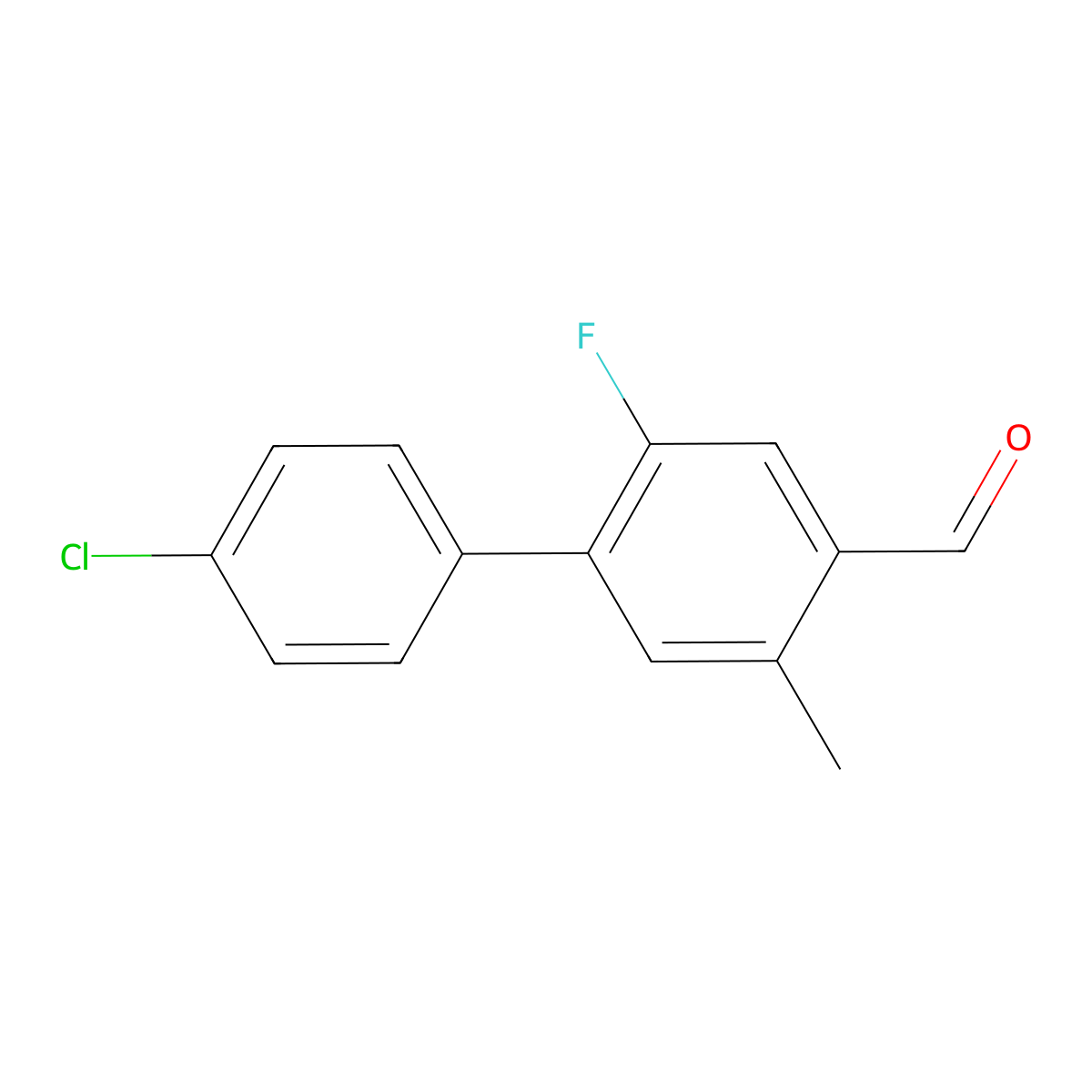 4'-Chloro-2-fluoro-5-methyl-[1,1'-biphenyl]-4-carbaldehyde molecular structure, CAS 2624417-72-5