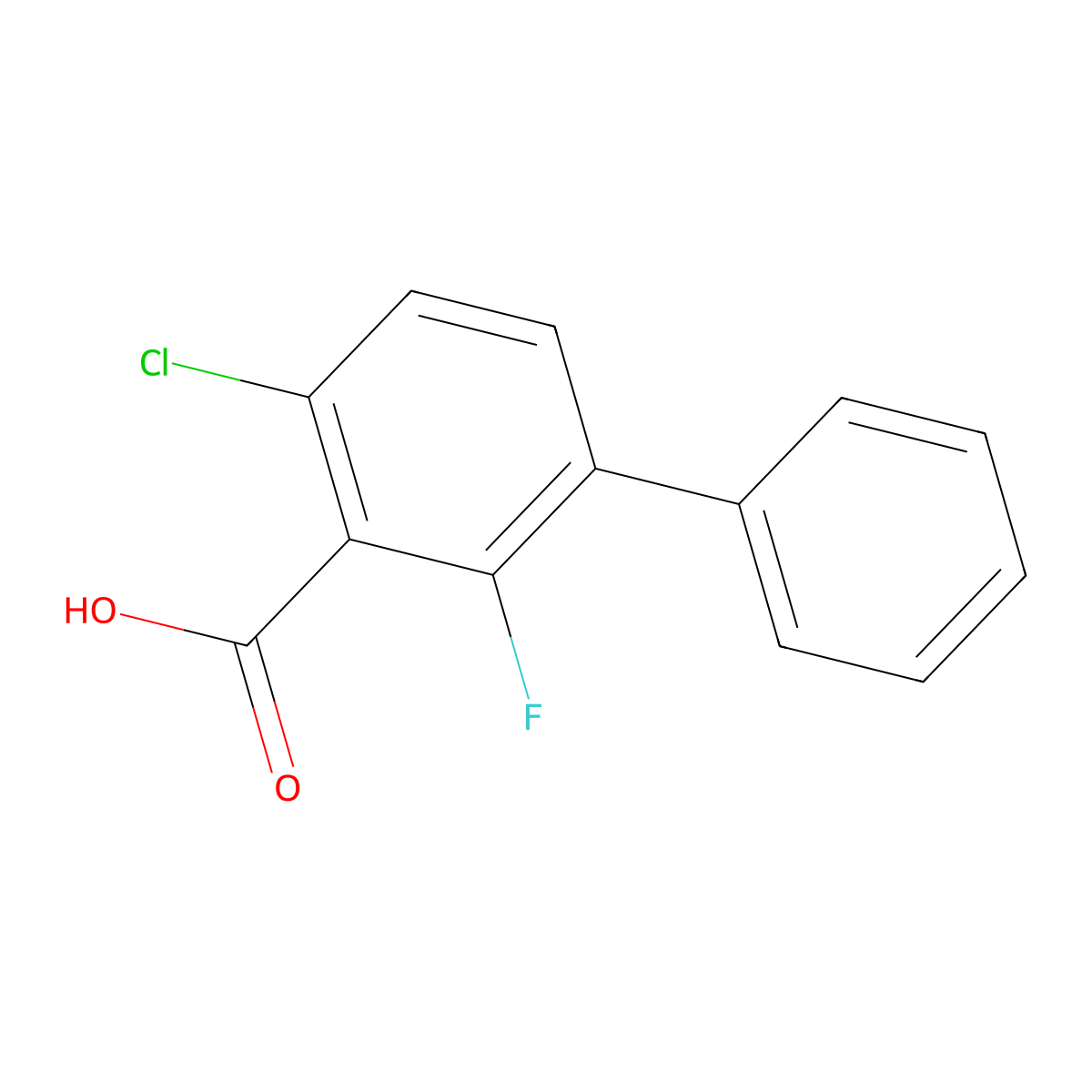4-Chloro-2-fluoro-[1,1'-biphenyl]-3-carboxylic acid molecular structure, CAS 2624417-74-7
