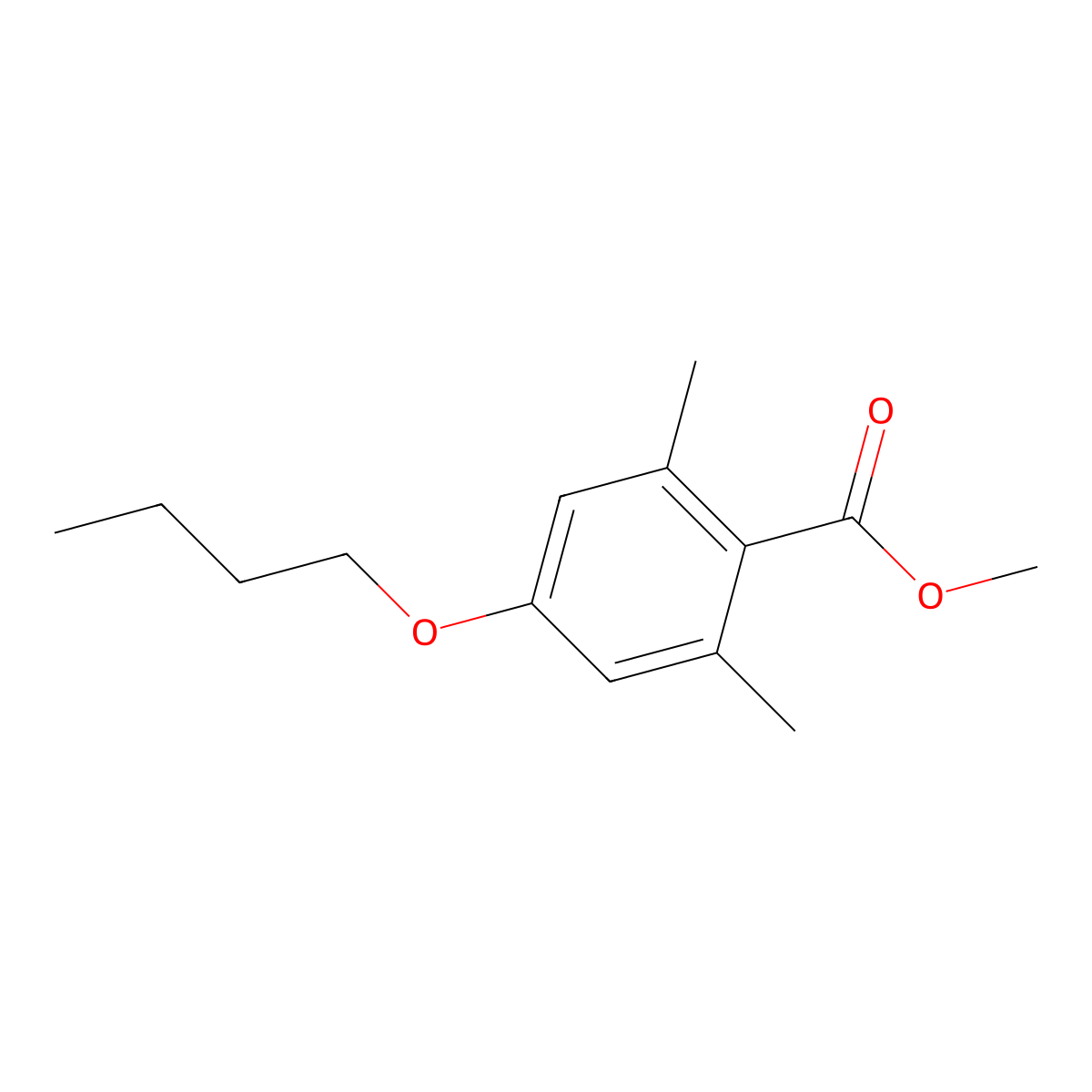 Methyl 4-butoxy-2,6-dimethylbenzoate molecular structure, CAS 2624417-76-9