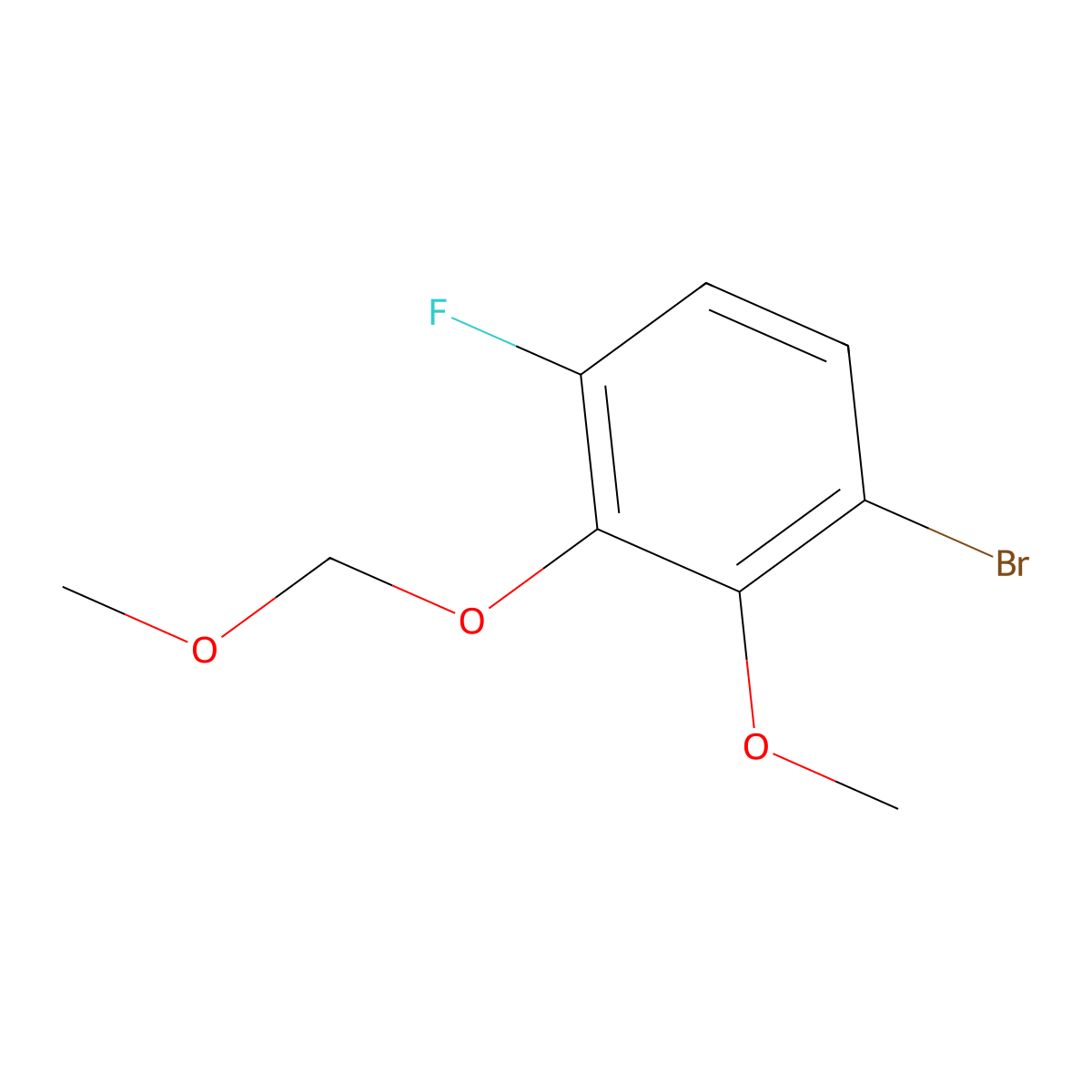 1-Bromo-4-fluoro-2-methoxy-3-(methoxymethoxy)benzene molecular structure, CAS 2624417-83-8