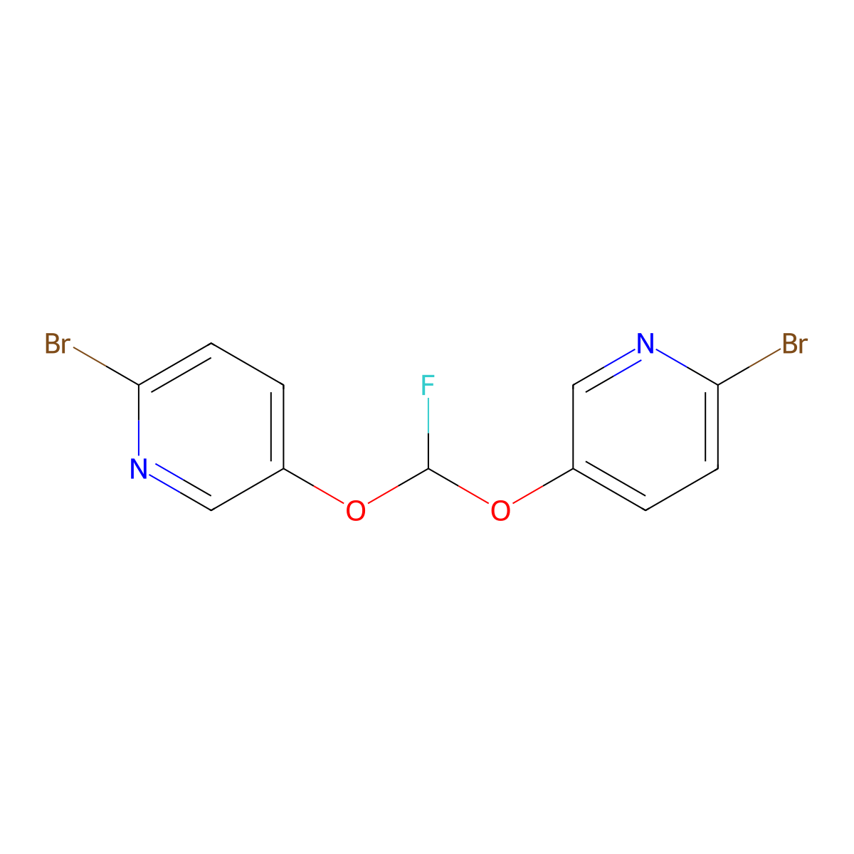 5,5'-((Fluoromethylene)bis(oxy))bis(2-bromopyridine) molecular structure, CAS 2624417-84-9