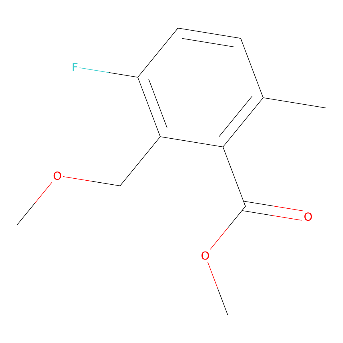 Methyl 3-fluoro-2-(methoxymethyl)-6-methylbenzoate molecular structure, CAS 2624417-85-0