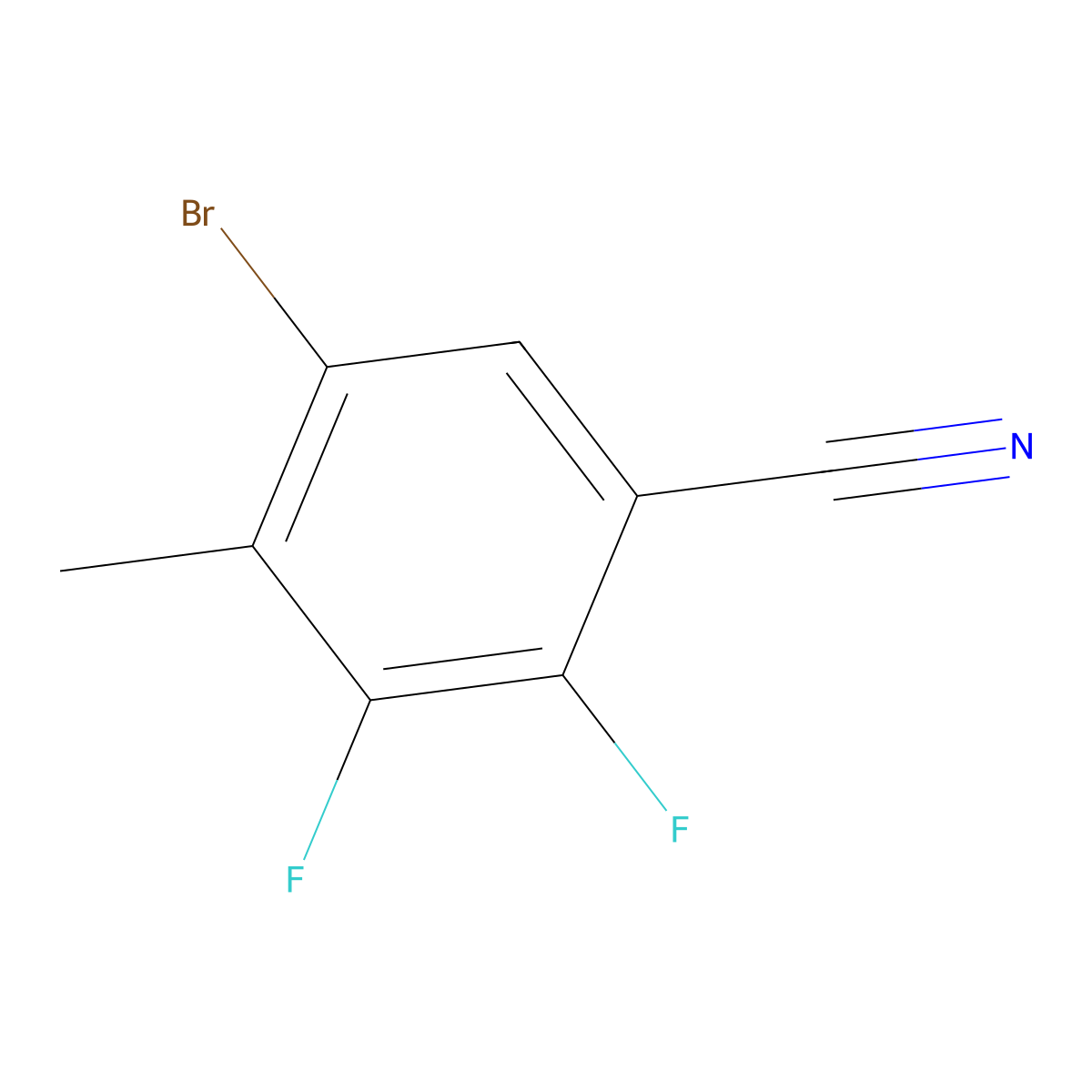 5-Bromo-2,3-difluoro-4-methylbenzonitrile molecular structure, CAS 2624417-87-2