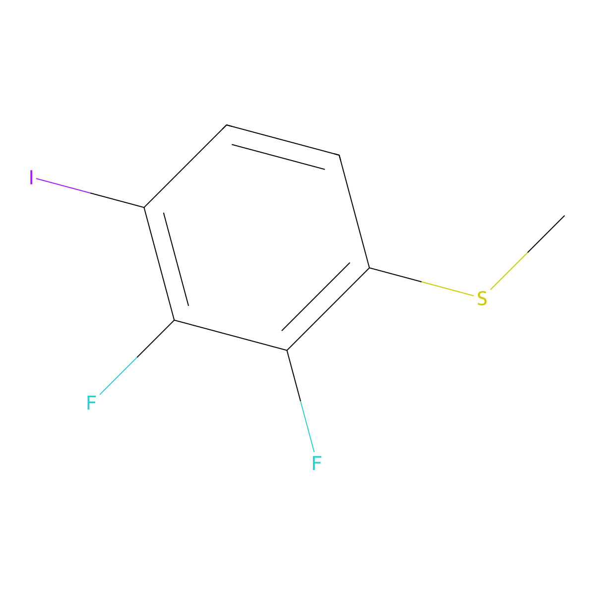 (2,3-Difluoro-4-iodophenyl)(methyl)sulfane molecular structure, CAS 2624417-88-3