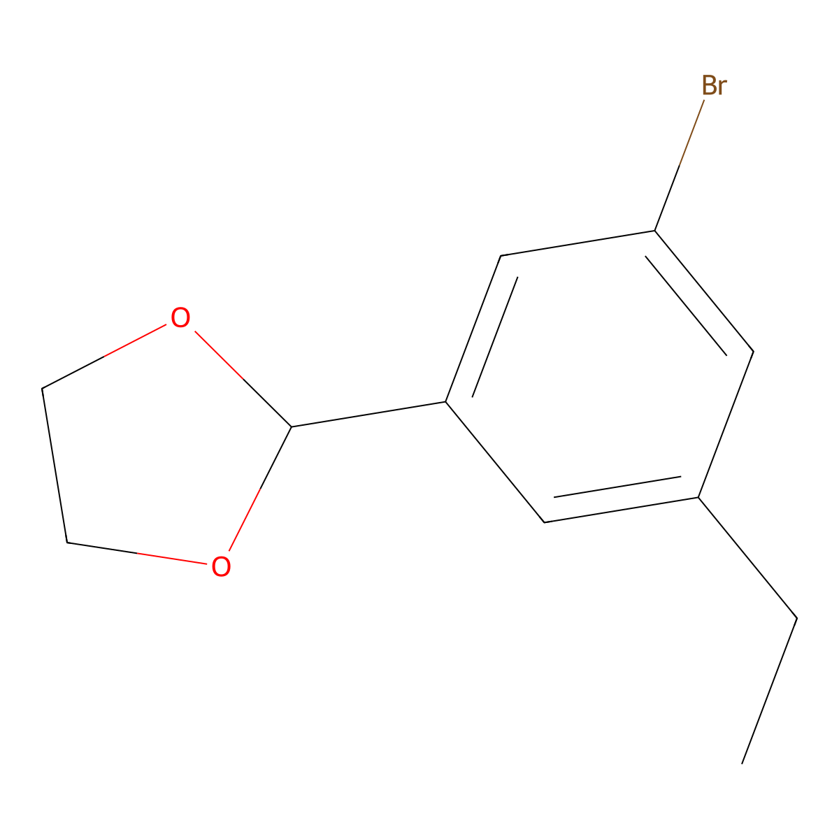 2-(3-Bromo-5-ethylphenyl)-1,3-dioxolane molecular structure, CAS 2624417-89-4