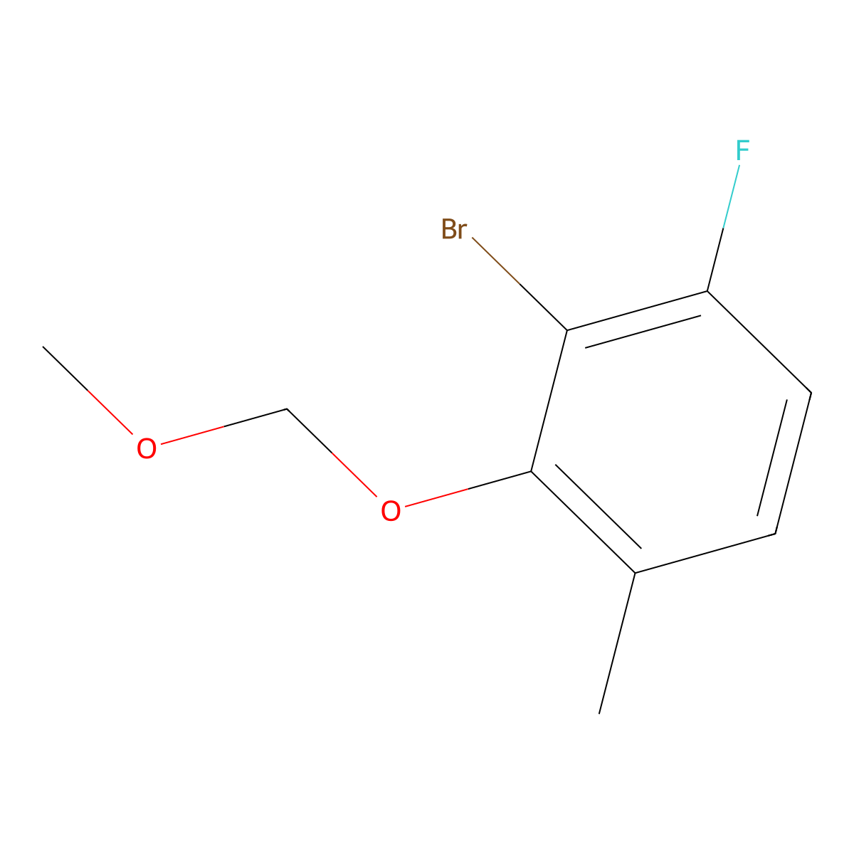 2-Bromo-1-fluoro-3-(methoxymethoxy)-4-methylbenzene molecular structure, CAS 2624417-92-9