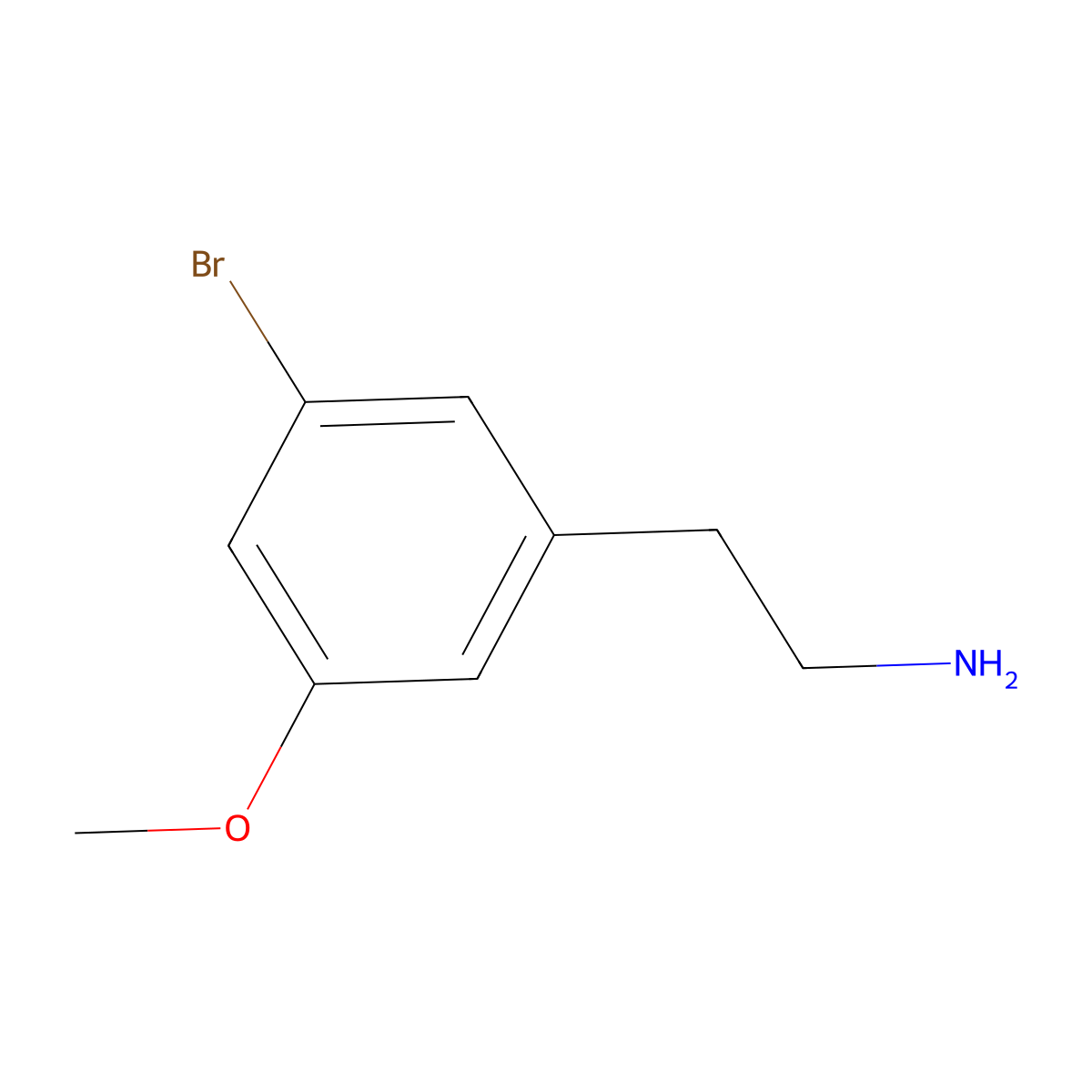 2-(3-Bromo-5-methoxyphenyl)ethan-1-amine molecular structure, CAS 262450-67-9