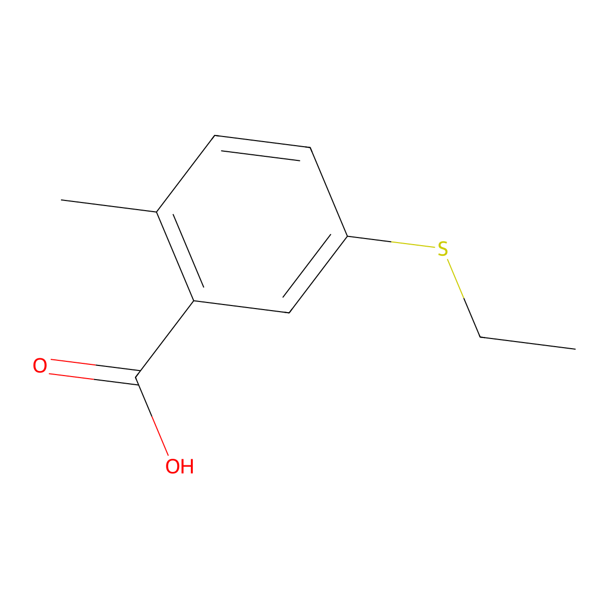 5-(Ethylthio)-2-methylbenzoic acid molecular structure, CAS 26246-31-1