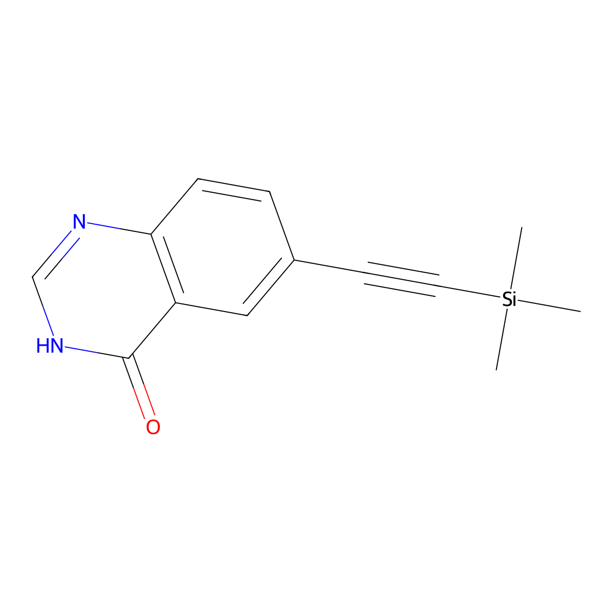 6-((trimethylsilyl)ethynyl)quinazolin-4(3H)-one molecular structure, CAS 2624637-05-2
