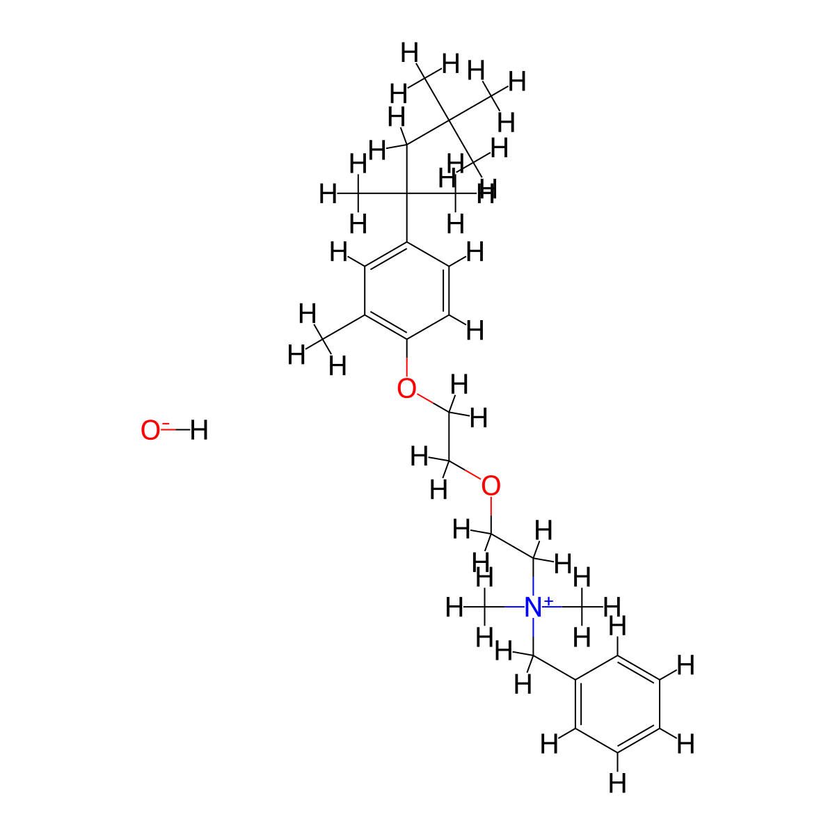 Methylbenzethonium hydroxide molecular structure, CAS 26248-39-5