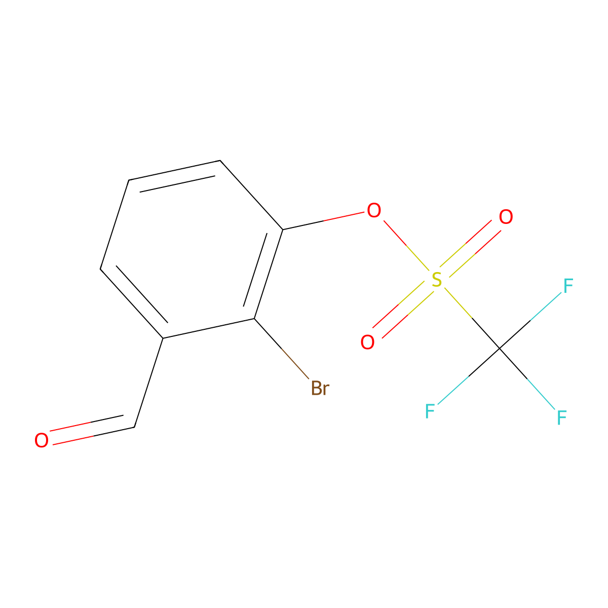 2-Bromo-3-formylphenyl trifluoromethanesulfonate molecular structure, CAS 2624999-56-8
