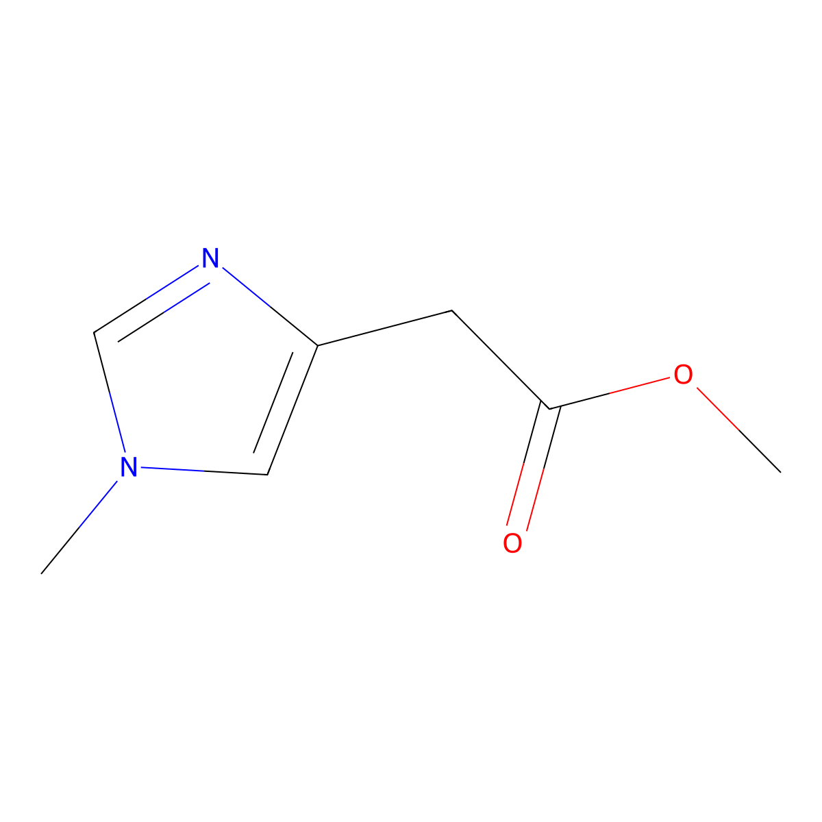 Methyl 2-(1-methyl-1H-imidazol-4-yl)acetate molecular structure, CAS 2625-65-2