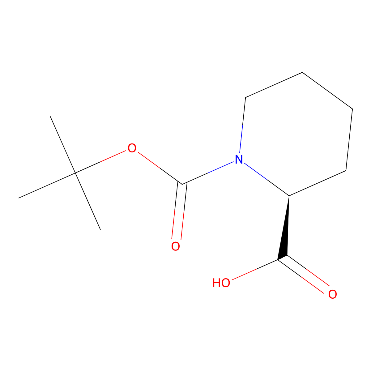 (2S)-1-((tert-butoxy)carbonyl)piperidine-2-carboxylic acid molecular structure, CAS 26250-84-0