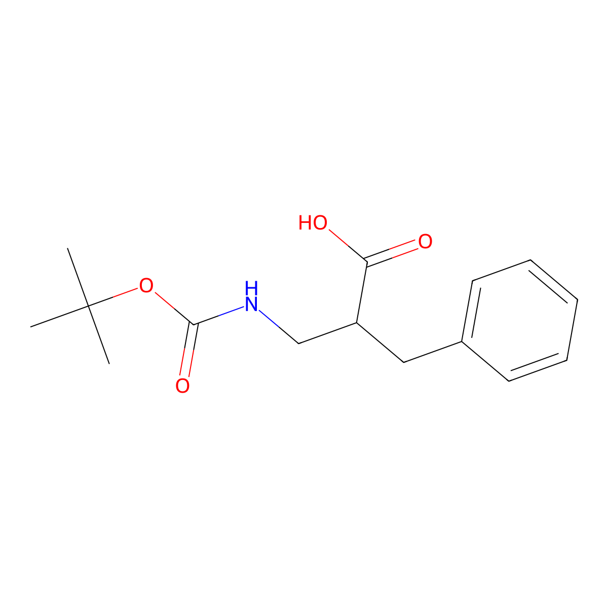 alpha-((((1,1-Dimethylethoxy)carbonyl)amino)methyl)benzenepropanoic acid molecular structure, CAS 26250-90-8