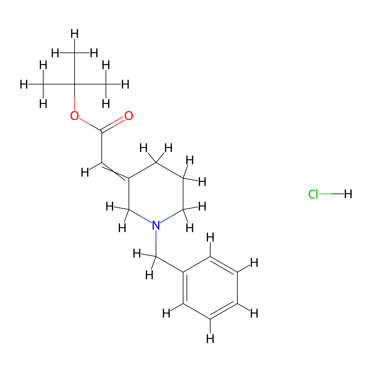 Tert-butyl 2-(1-benzylpiperidin-3-ylidene)acetate hydrochloride molecular structure, CAS 2625012-77-1