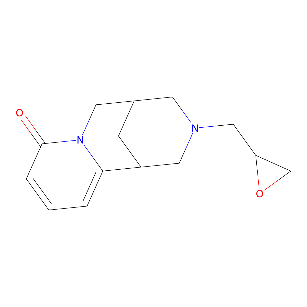 1,2,3,4,5,6-Hexahydro-3-(2-oxiranylmethyl)-1,5-methano-8H-pyrido[1,2-a][1,5]diazocin-8-one molecular structure, CAS 26251-10-5