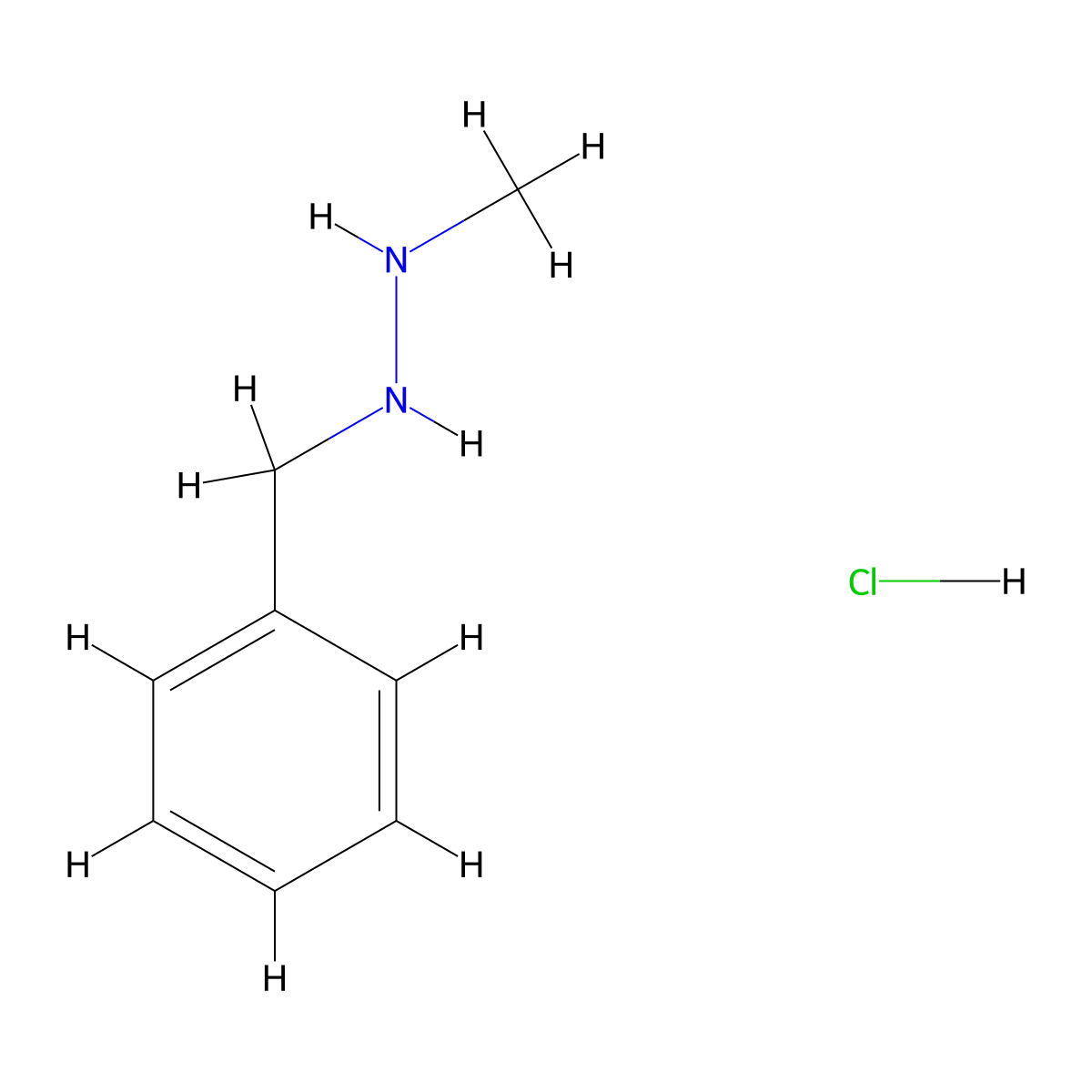 Hydrazine, 1-benzyl-1-methyl-, hydrochloride molecular structure, CAS 26253-98-5