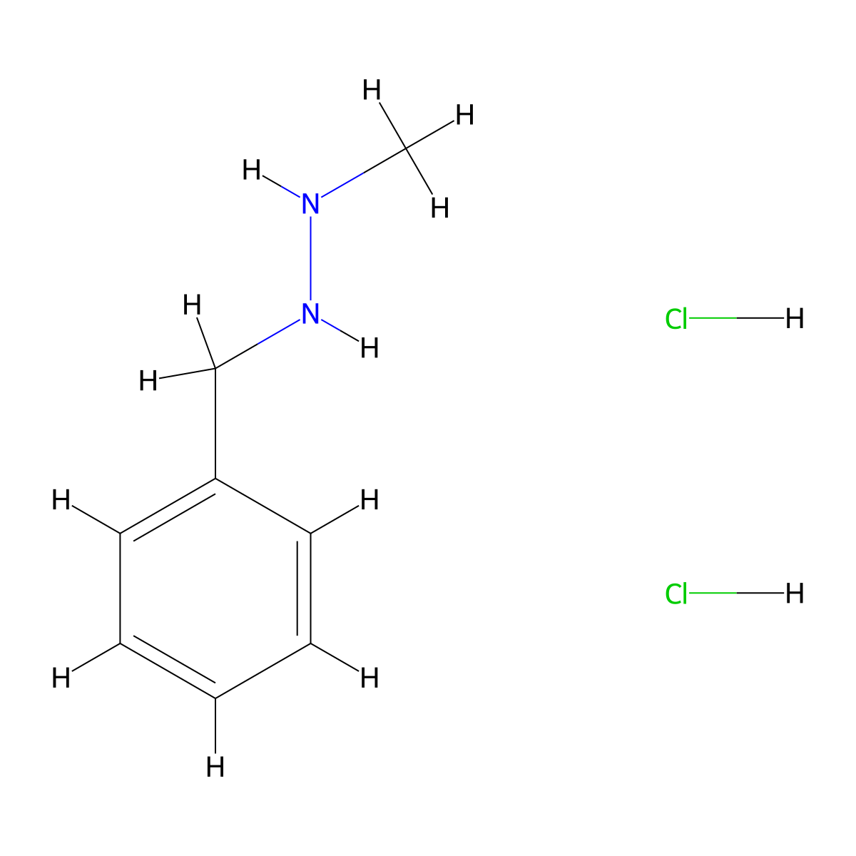 1-Benzyl-2-methylhydrazine dihydrochloride molecular structure, CAS 26253-99-6