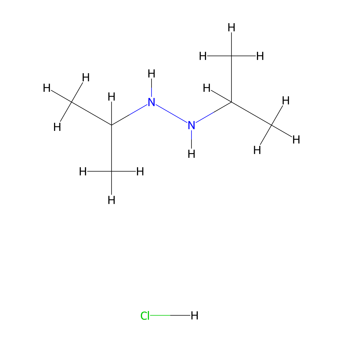 1,2-Diisopropylhydrazine monohydrochloride molecular structure, CAS 26254-05-7