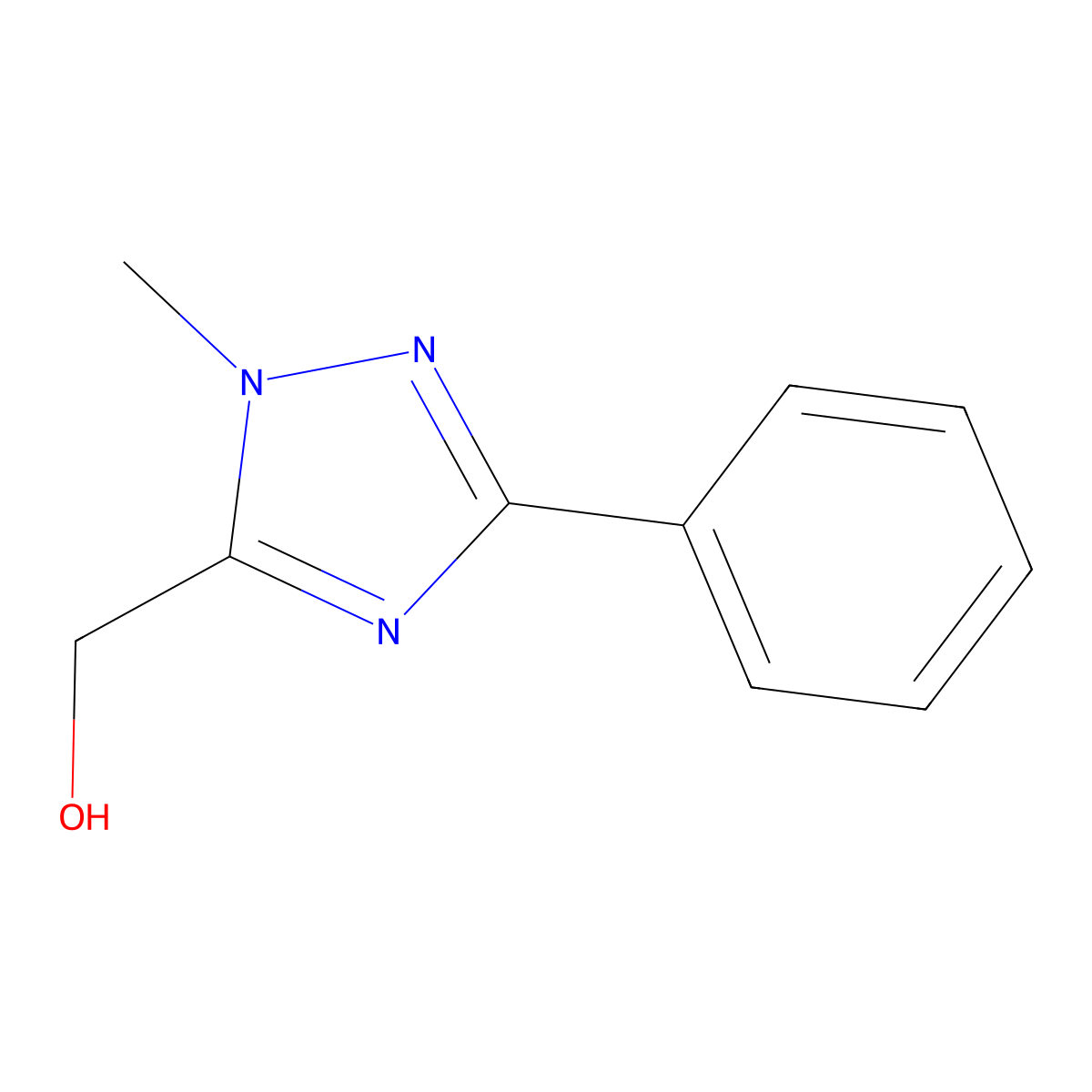 1H-1,2,4-Triazole-5-methanol, 1-methyl-3-phenyl- molecular structure, CAS 26254-08-0