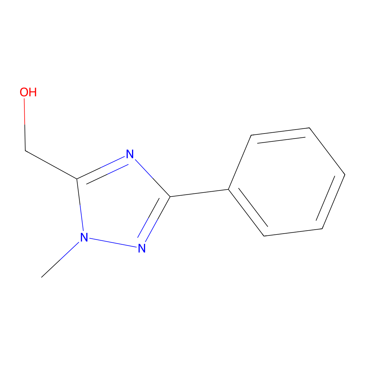 1H-1,2,4-Triazole-5-methanol, 1-methyl-3-phenyl- molecular structure, CAS 26254-08-0