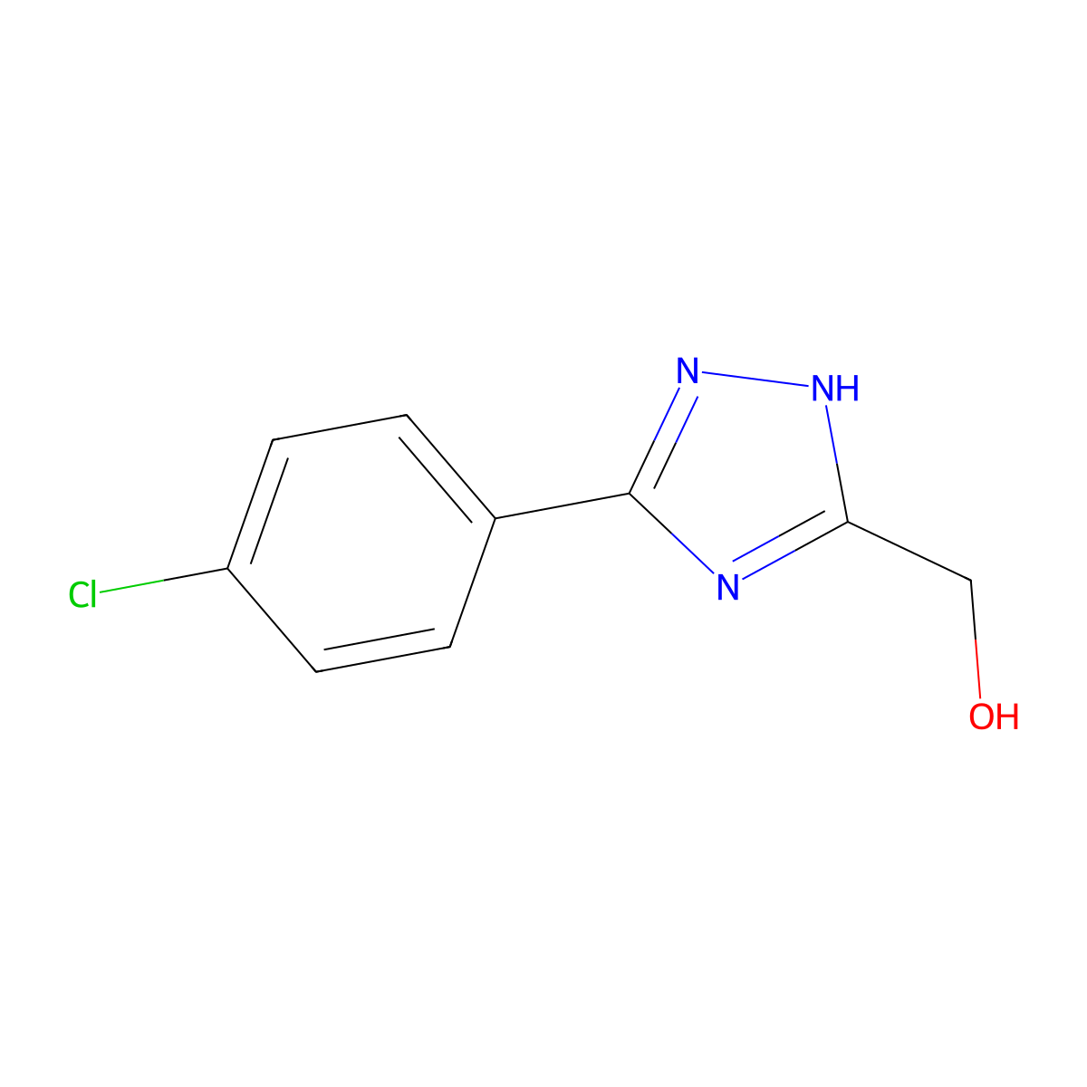 1H-1,2,4-Triazole-5-methanol, 3-(4-chlorophenyl)- molecular structure, CAS 26254-18-2