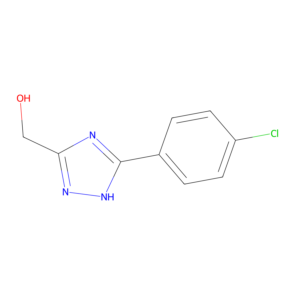 1H-1,2,4-Triazole-5-methanol, 3-(4-chlorophenyl)- molecular structure, CAS 26254-18-2