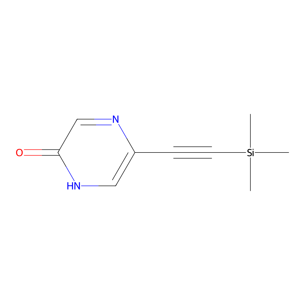 5-((trimethylsilyl)ethynyl)pyrazin-2(1H)-one molecular structure, CAS 2625414-06-2