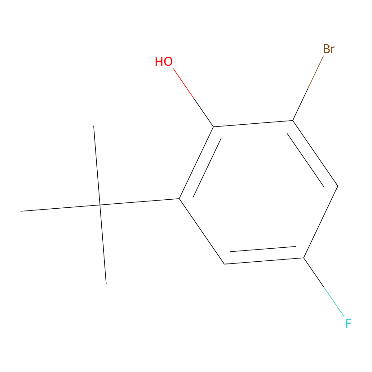 2-Bromo-6-(tert-butyl)-4-fluorophenol molecular structure, CAS 2625488-77-7