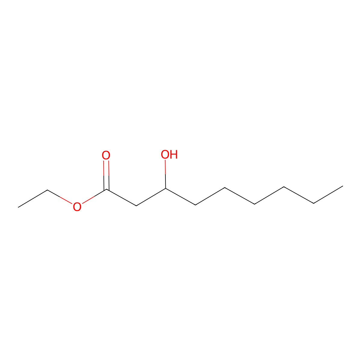 Ethyl 3-hydroxynonanoate molecular structure, CAS 26257-80-7