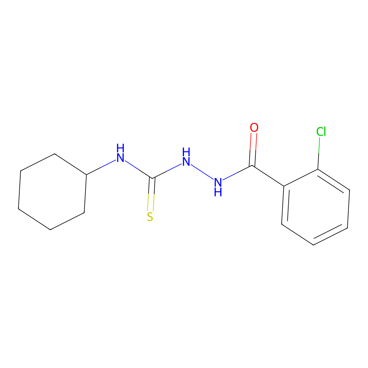 1-[(2-Chlorobenzoyl)amino]-3-cyclohexylthiourea molecular structure, CAS 26257-96-5