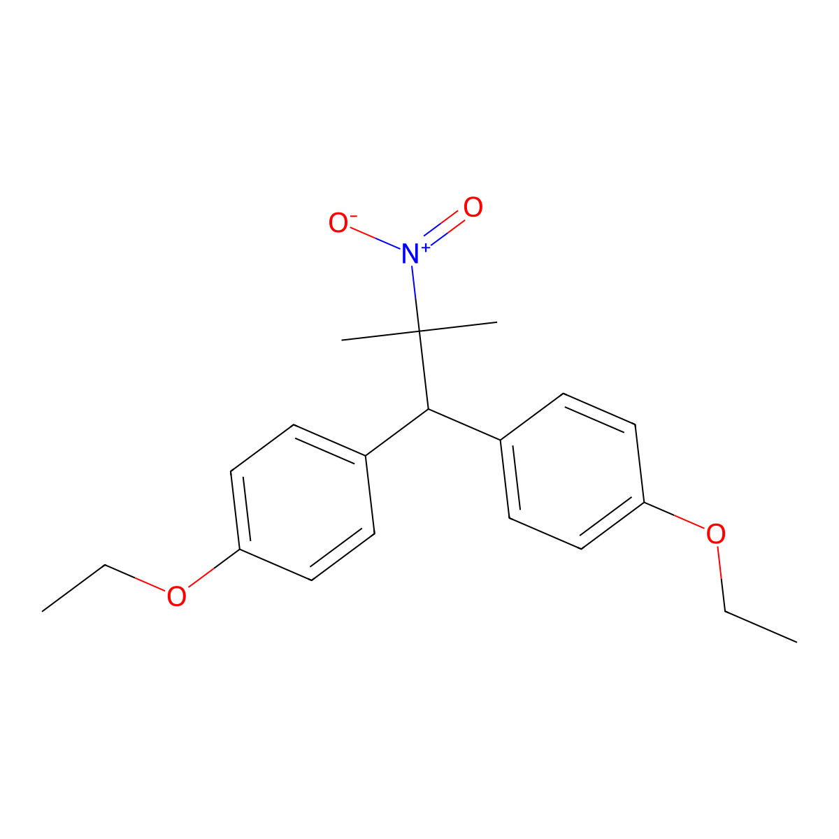 Propane, 1,1-bis(p-ethoxyphenyl)-2-methyl-2-nitro- molecular structure, CAS 26258-72-0