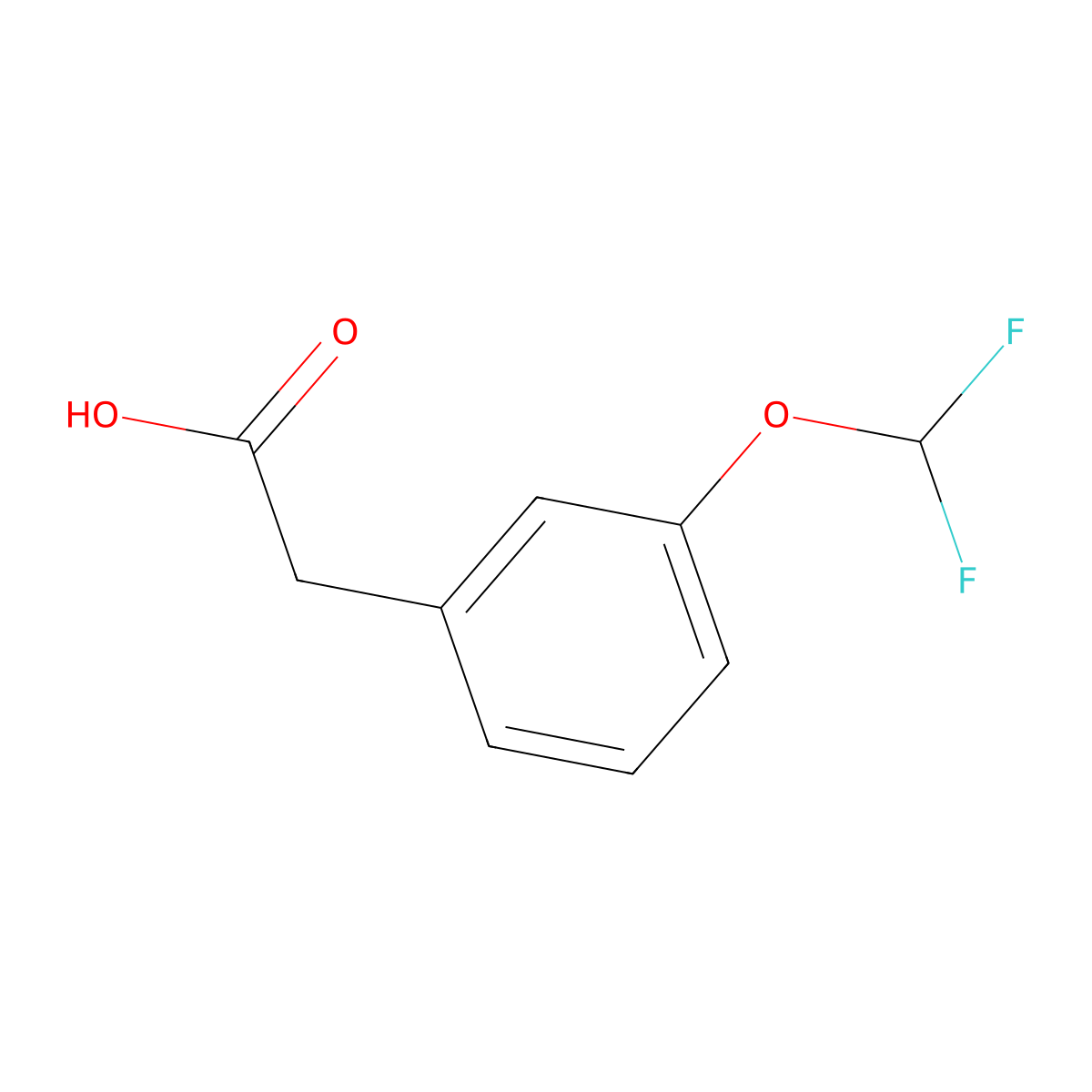2-[3-(difluoromethoxy)phenyl]acetic Acid molecular structure, CAS 262587-06-4