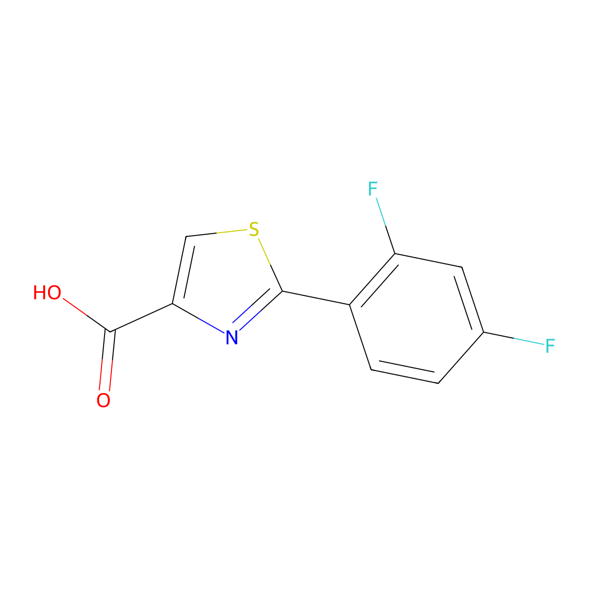 2-(2,4-Difluorophenyl)thiazole-4-carboxylic acid molecular structure, CAS 262589-15-1