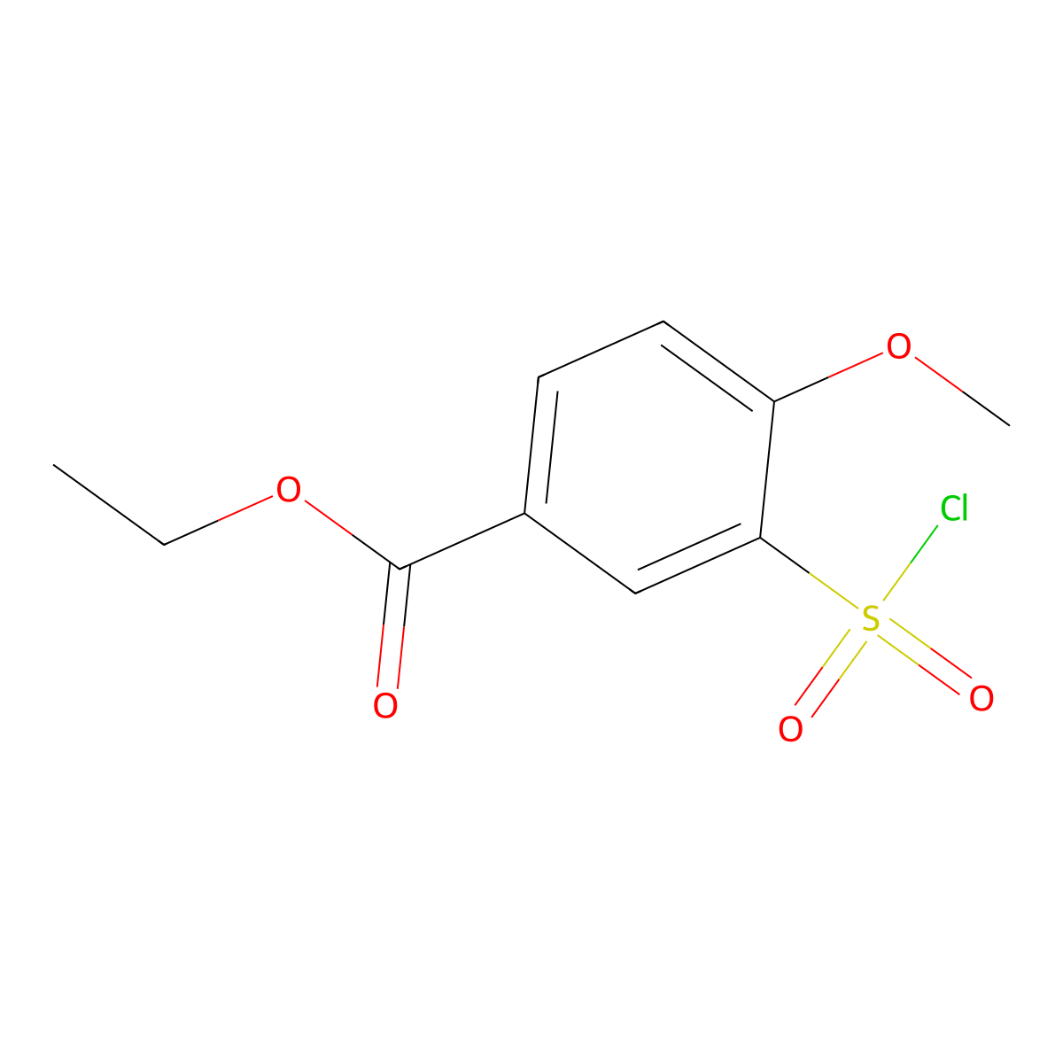 Ethyl 3-(chlorosulfonyl)-4-methoxybenzoate molecular structure, CAS 262589-79-7