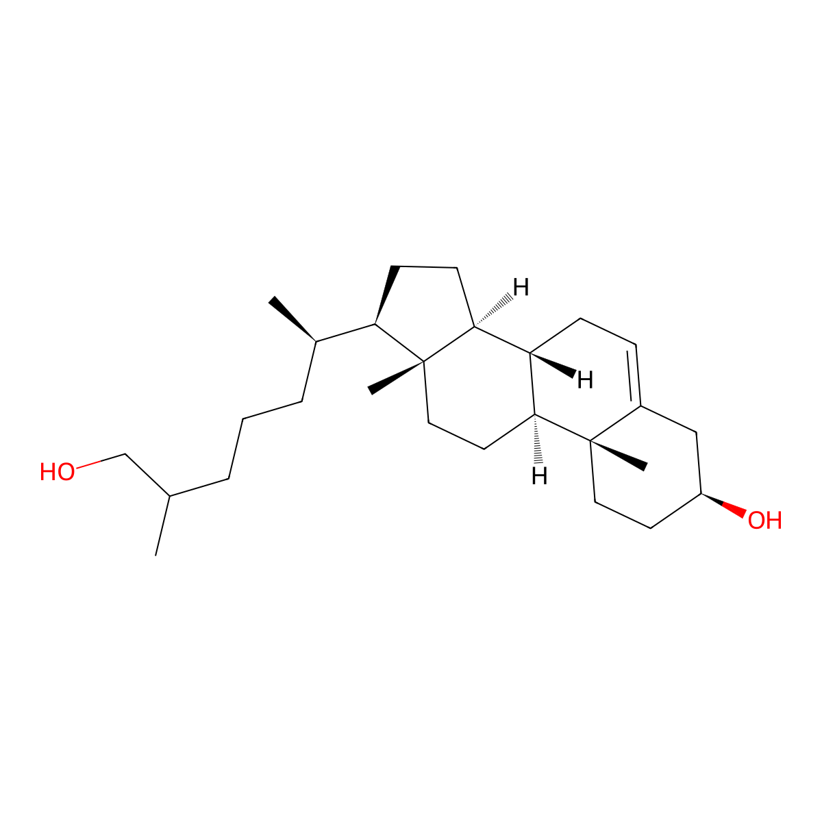 Cholest-5-ene-3 beta,26-diol molecular structure, CAS 26259-77-8