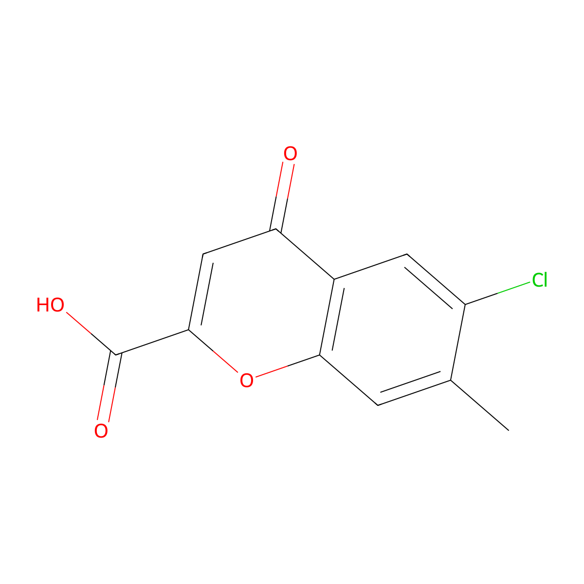 6-Chloro-7-methylchromone-2-carboxylic acid molecular structure, CAS 262590-94-3