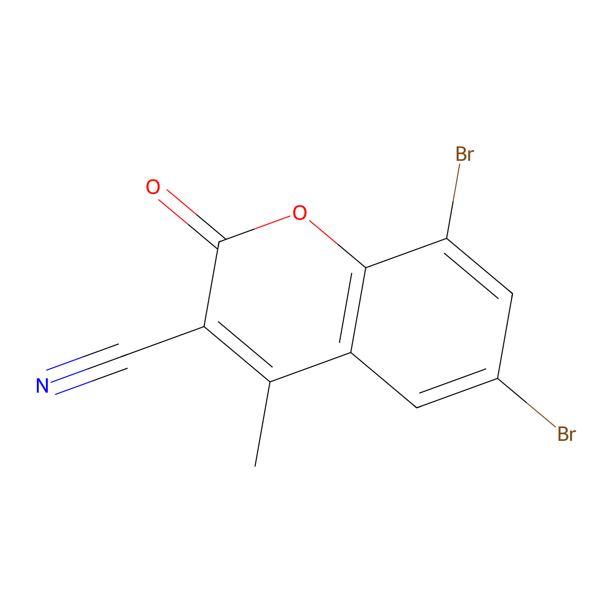 3-Cyano-6,8-dibromo-4-methylcoumarin molecular structure, CAS 262590-95-4
