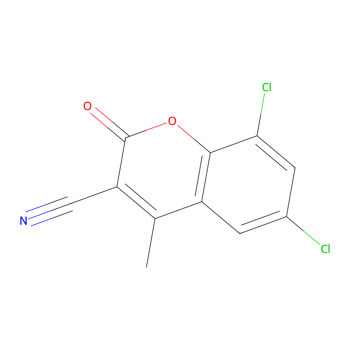 3-Cyano-6,8-dichloro-4-methylcoumarin molecular structure, CAS 262590-96-5