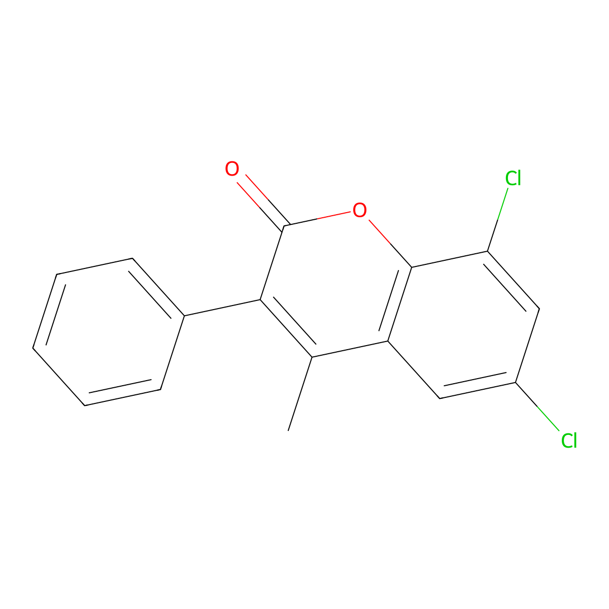 6,8-Dichloro-4-methyl-3-phenylchromen-2-one molecular structure, CAS 262590-97-6