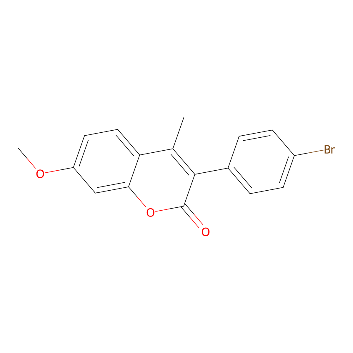 3-(4-bromophenyl)-7-methoxy-4-methyl-2H-chromen-2-one molecular structure, CAS 262591-03-7