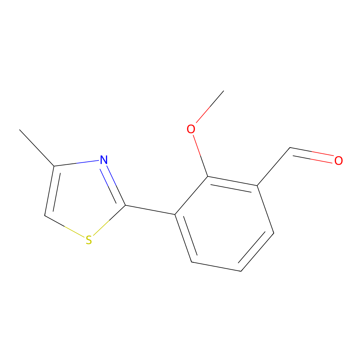2-methoxy-3-(4-methyl-2-thiazolyl)Benzaldehyde molecular structure, CAS 2625950-00-5