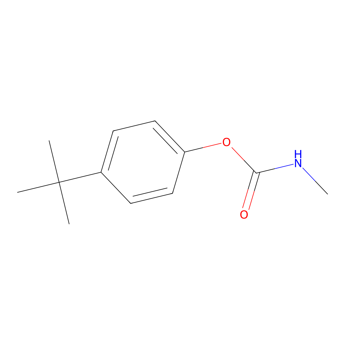 p-tert-Butylphenyl methylcarbamate molecular structure, CAS 2626-83-7