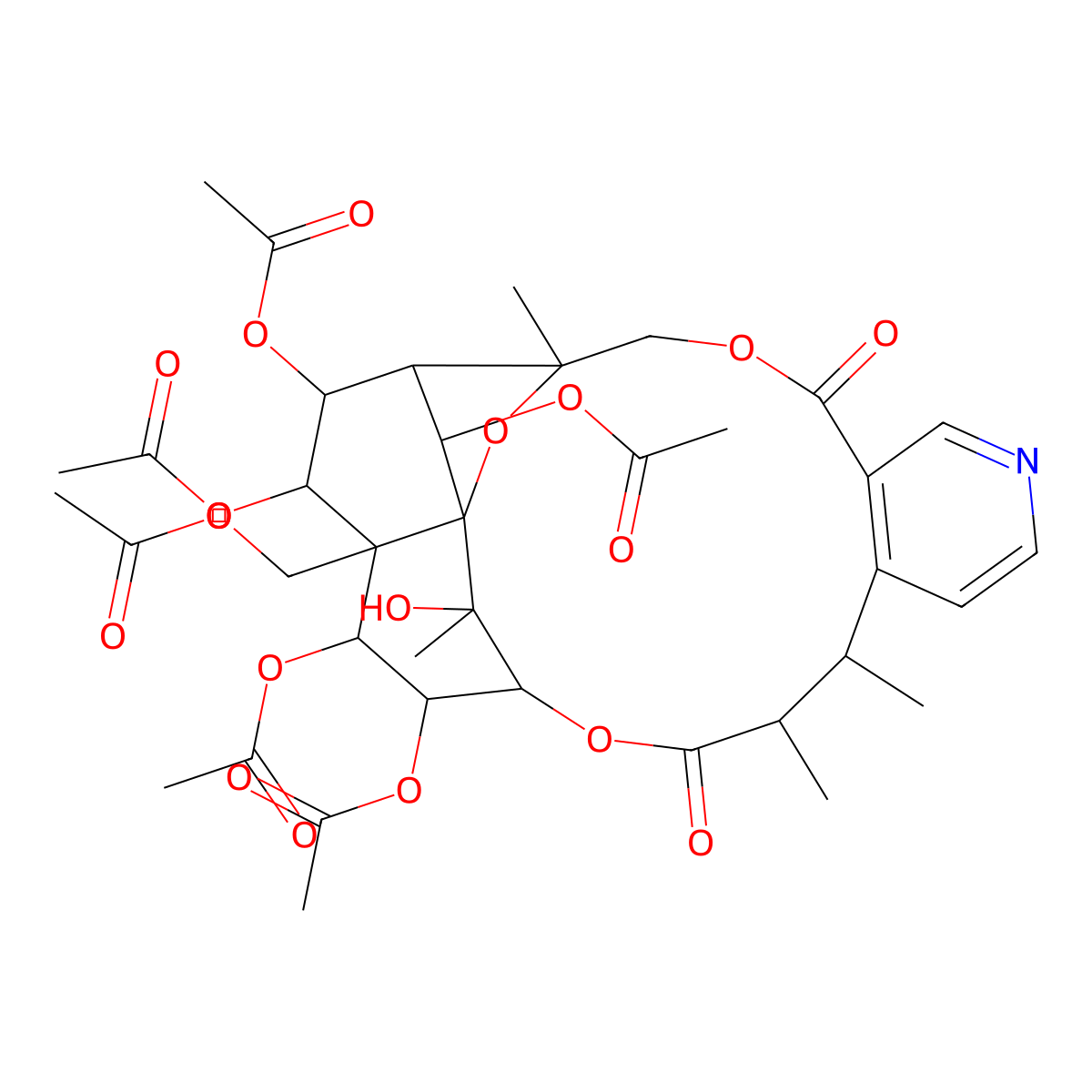 [(1S,3R,13S,14S,17S,18R,19R,20R,21S,22R,23R,25S)-18,19,21,22,24-pentaacetyloxy-25-hydroxy-3,13,14,25-tetramethyl-6,15-dioxo-2,5,16-trioxa-9-azapentacyclo[15.7.1.01,20.03,23.07,12]pentacosa-7(12),8,10-trien-20-yl]methyl acetate molecular structure, CAS 262601-67-2