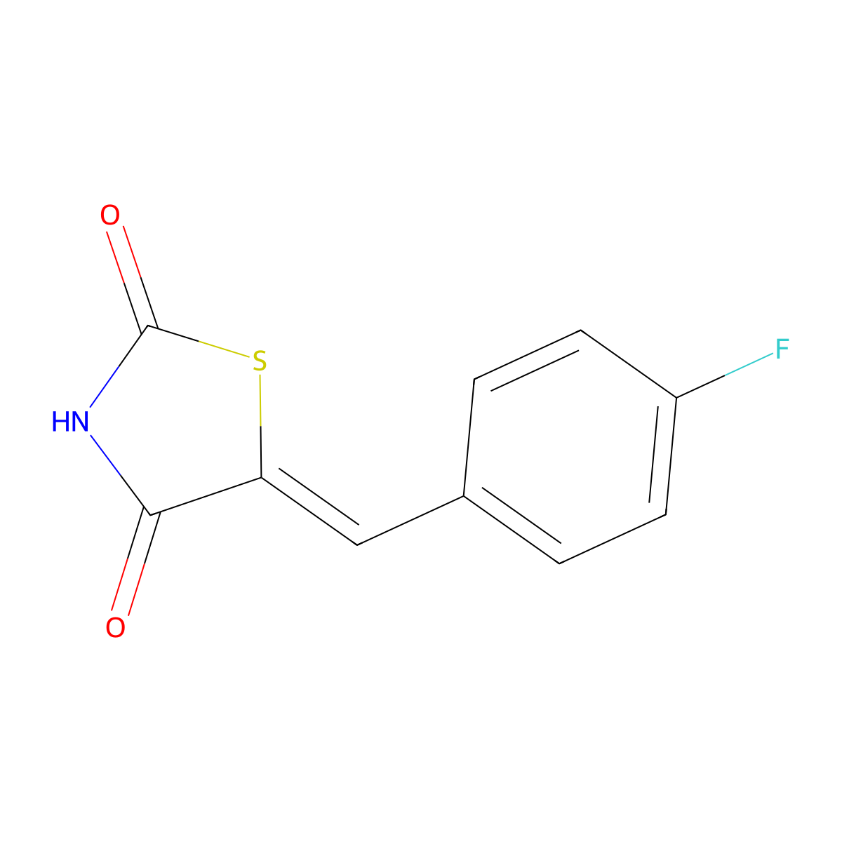 5-[(4-Fluorophenyl)methylidene]-1,3-thiazolidine-2,4-dione molecular structure, CAS 262601-87-6