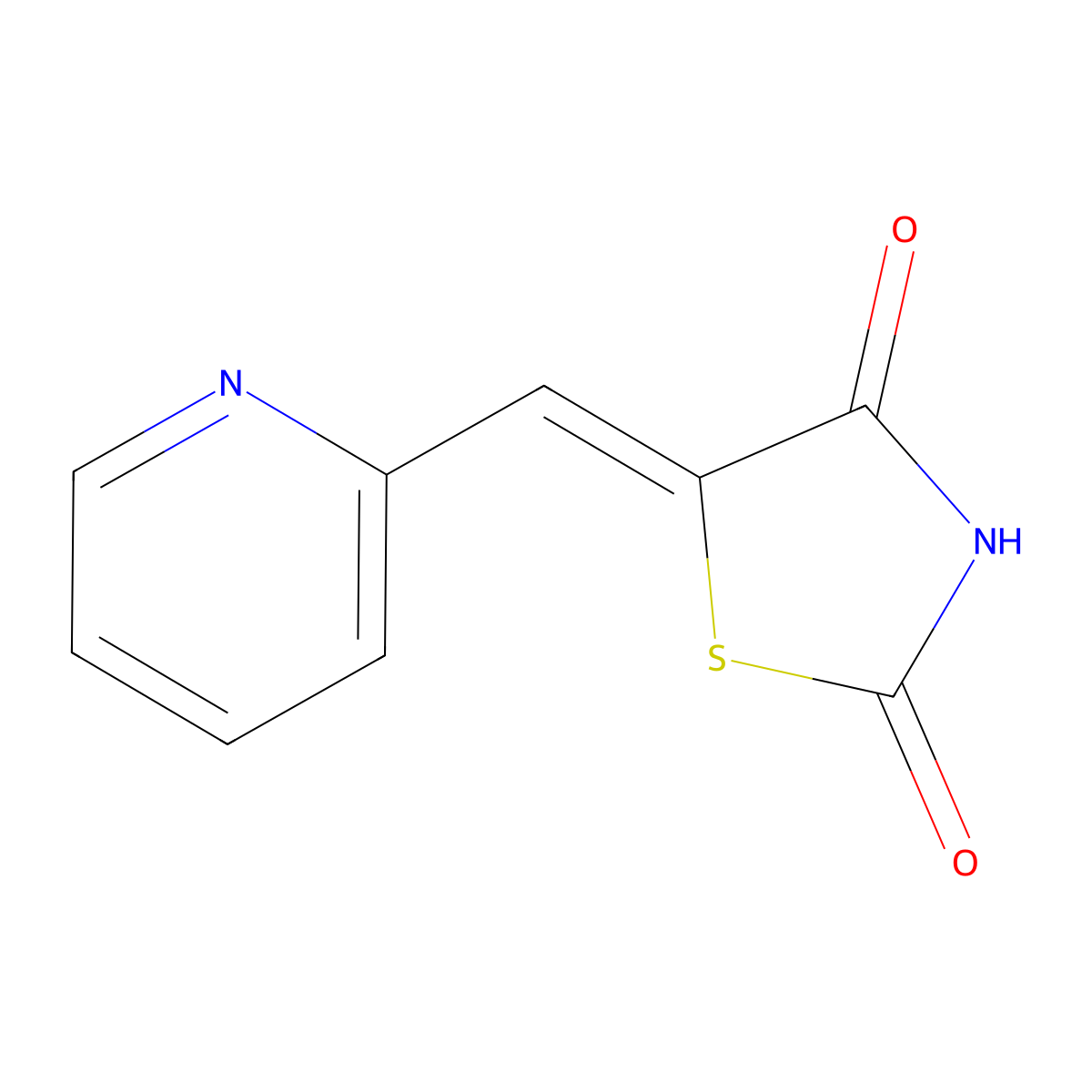 5-Pyridin-2-ylmethylene-thiazolidine-2,4-dione molecular structure, CAS 262601-94-5
