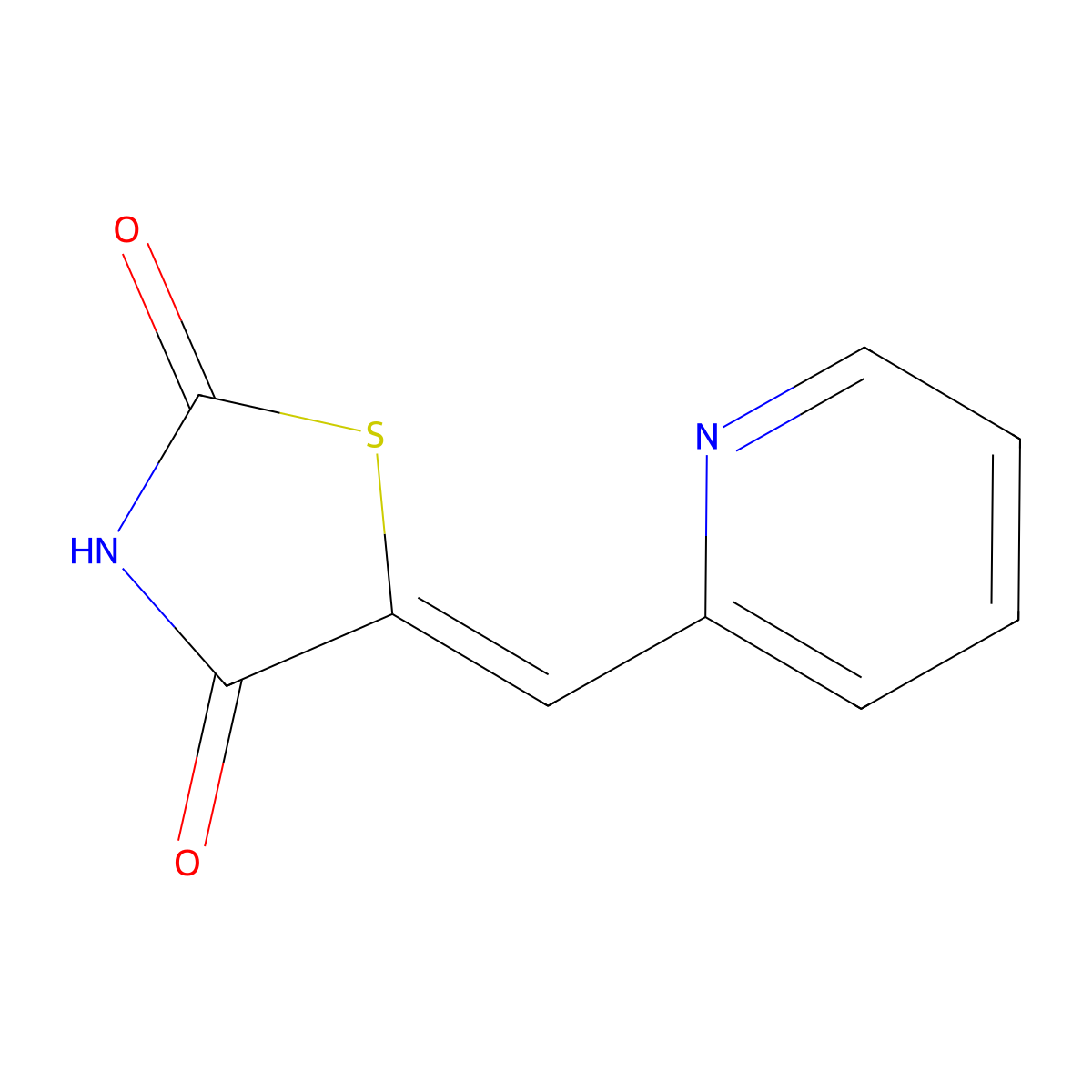 5-Pyridin-2-ylmethylene-thiazolidine-2,4-dione molecular structure, CAS 262601-94-5