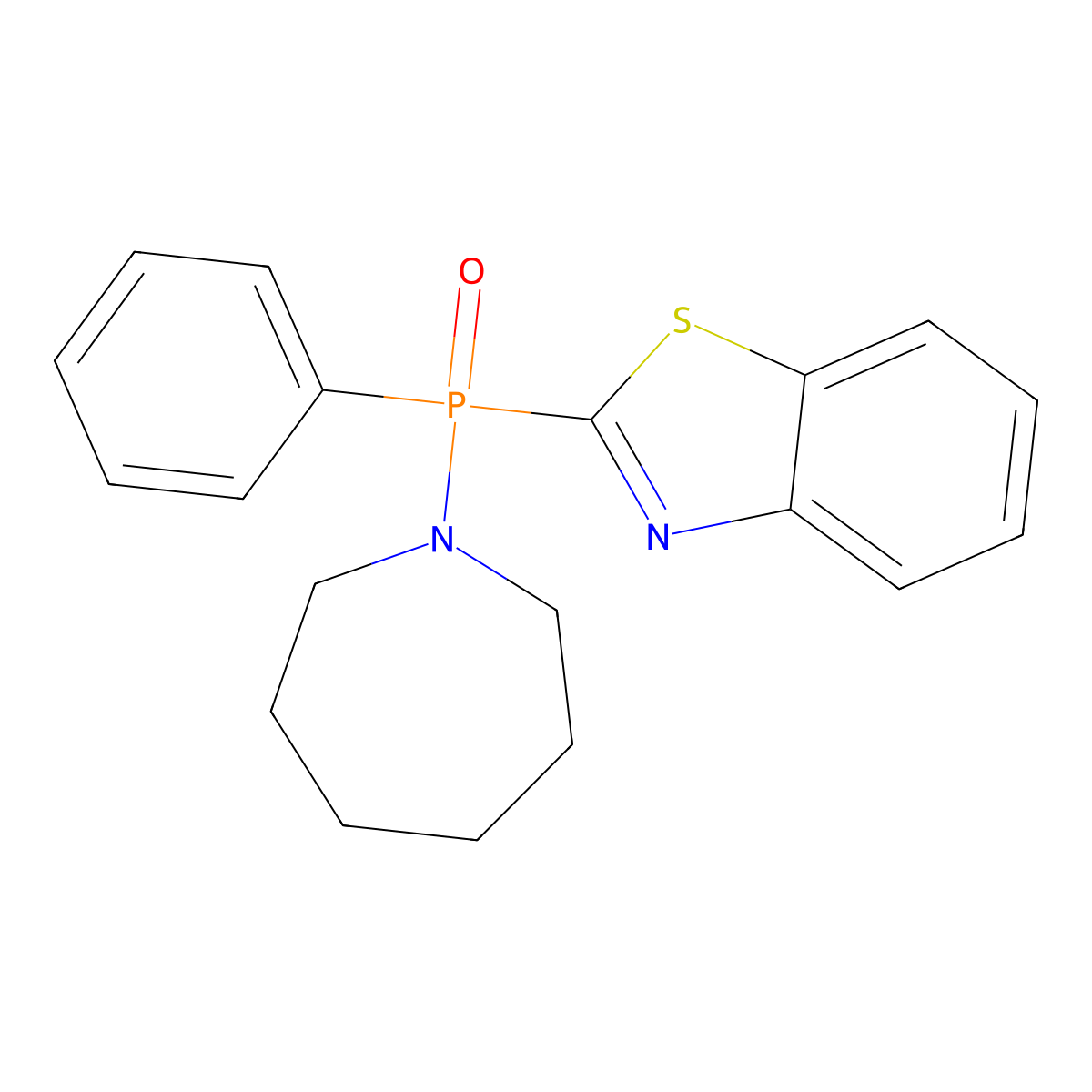 Azepan-1-yl(benzo[d]thiazol-2-yl)(phenyl)phosphine oxide molecular structure, CAS 262603-91-8