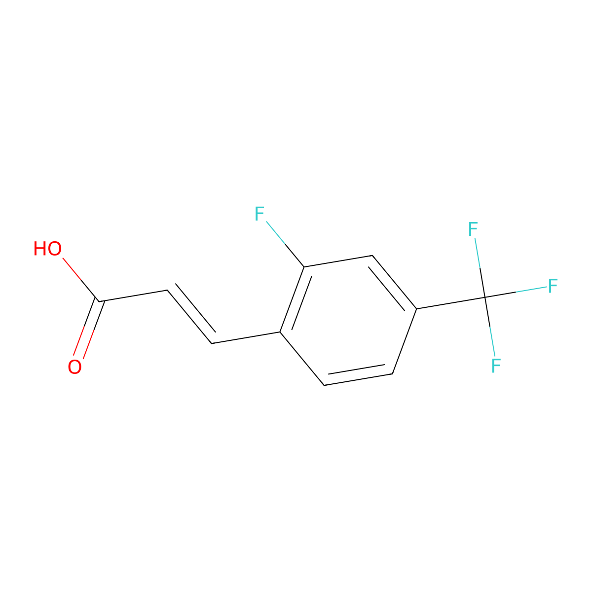 2-Fluoro-4-(trifluoromethyl)cinnamic acid molecular structure, CAS 262608-88-8