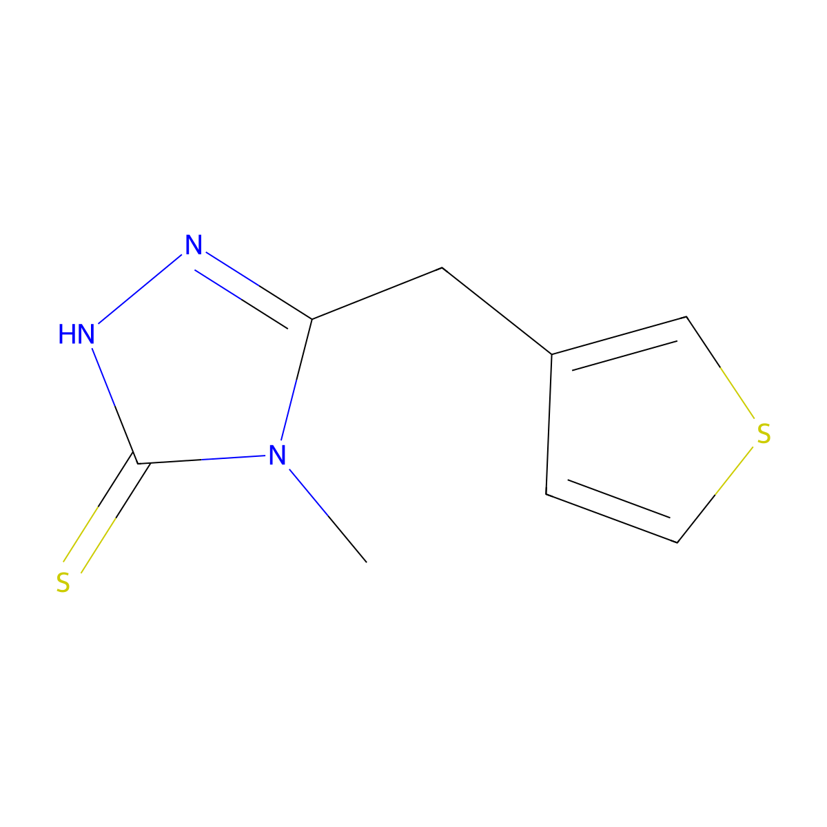 4-Methyl-5-(3-thienylmethyl)-4H-1,2,4-triazole-3-thiol molecular structure, CAS 262610-50-4